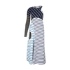 Marine Serre Stripe Panelled Asymmetrical Dress In 01 White Striped
