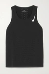 Nike Aeroswift Perforated Stretch-jersey Tank In Black