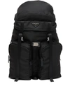 Prada Re-nylon And Saffiano Leather Backpack In Black