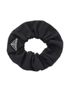 Prada Re-nylon Triangle-logo Scrunchie In Black