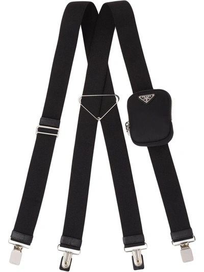 Prada Triangle-logo Braces In Black