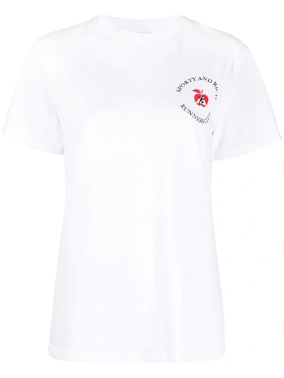 Sporty And Rich Big Apple Cotton T-shirt In White