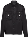 Prada Pockets-detail Re-nylon Shirt In Black