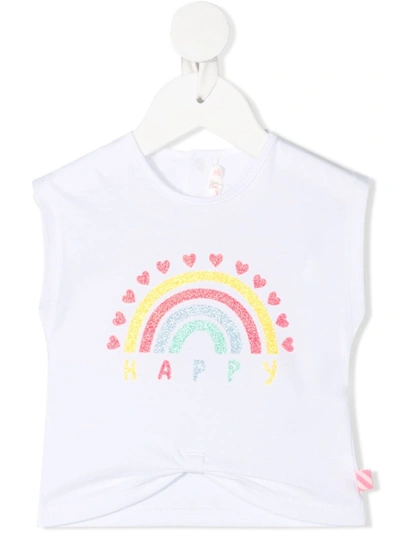 Billieblush Kids' Happy Rainbow Cotton T-shirt In White