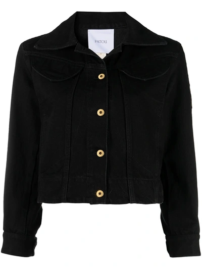 Patou Wool And Cotton-blend Jacket In Black