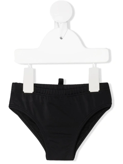 Dsquared2 Babies' Elasticated-waist Slip-on Swim Briefs In Black