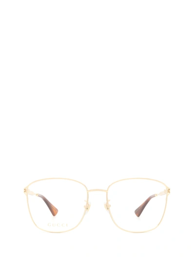 Gucci Gg0819oa Gold Glasses In 001 Gold Gold Transparent