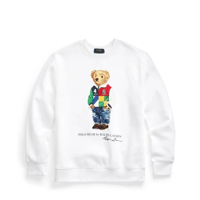 Ralph Lauren Kids' Felpa Polo Bear Bianca Bambino In Bianco