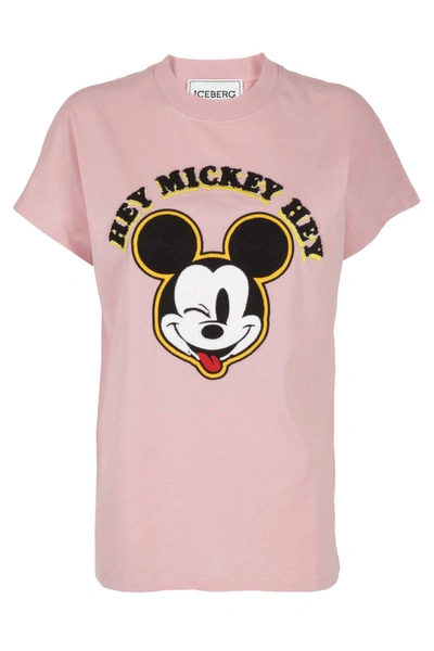 Iceberg Mickey Mouse Print T-shirt In Pink