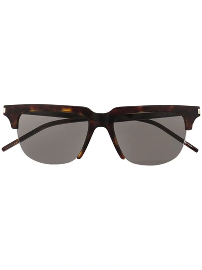 Saint Laurent Ysl Classic 11 Half-rim Sunglasses In Black