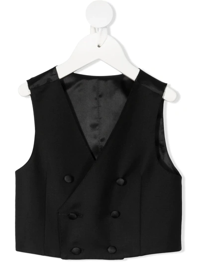 Dolce & Gabbana Kids' Double-breasted Waistcoat In Black