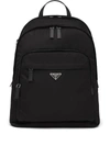 PRADA RE-NYLON LOGO-PLAQUE BACKPACK