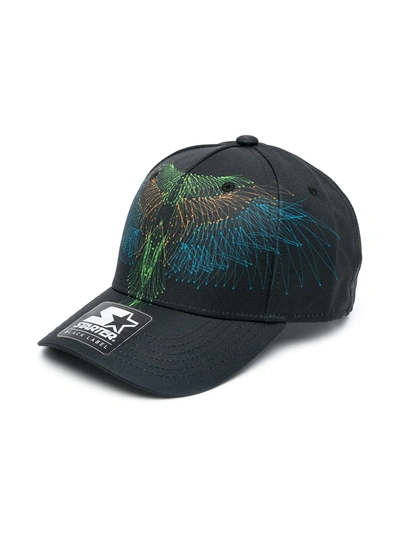 Marcelo Burlon County Of Milan Kids' Signature Linear-bird Print Cap In Black