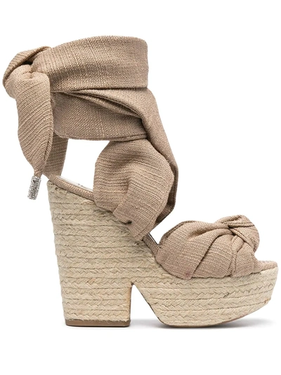 Alexandre Vauthier Leila Wedge-heel Sandals In Neutrals