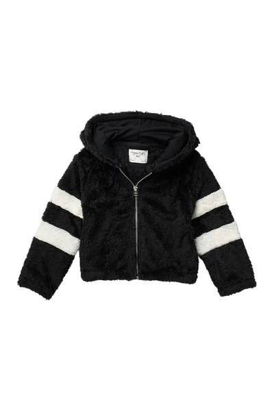Sovereign Code Kids' Cassia Faux Fur Zip Hooded Jacket In Black