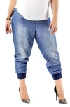 Standards & Practices Marcie High Rise Lightweight Denim Jogger Pants In 2319mdblue