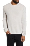 Vince Slim Fit Crewneck Cashmere Sweater In Heather White