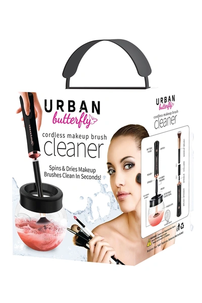 Aduro Urban Butterfly Cordless Makeup Brush Cleaner In Black/rose Gold