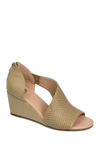 Journee Collection Aretha Womens Faux Leather Peep Toe D'orsay Heels In Taupe