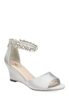 Journee Collection Journee Connor Embellished Strap Wedge Sandal In Grey