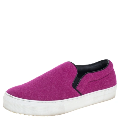 Pre-owned Celine Pink Wool Low Top Slip On Sneakers Size 39