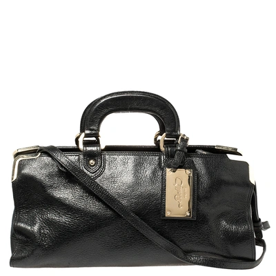 Pre-owned Bally Shimmery Black Leather Satchel