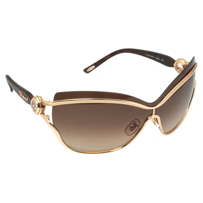 Pre-owned Chopard Copper Gold/brown Gradient Scha61s Shield Sunglasses