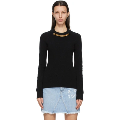 Givenchy Fitted Wool/cashmere Sweater W/ Chain Collar In Black