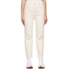 Re/done Originals High-rise Ankle Crop Frayed Skinny Jeans In Vintage White