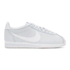 NIKE GREY & WHITE LEATHER CLASSIC CORTEZ SNEAKERS