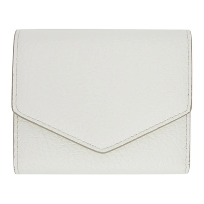Maison Margiela 4-stitches Leather Wallet In Greige