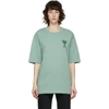 Ami Alexandre Mattiussi Ami De Coeur-embroidered T-shirt In Green