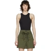 Rag & Bone The Essential Ribbed Stretch-organic Pima Cotton Jersey Tank In Blk