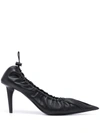 BALENCIAGA GATHERED-DETAIL POINTED-TOE PUMPS