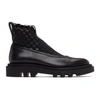 GIVENCHY BLACK WOVEN COMBAT CHELSEA BOOTS