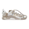 Dolce & Gabbana Portofino Sneakers In Calf Nappa In 8n000 White/tortora