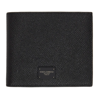 Dolce & Gabbana Black Dauphine Bifold Wallet In 80999 Black