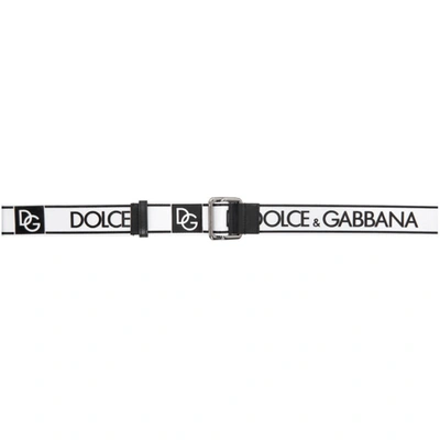 Dolce & Gabbana White Logo Tape Belt