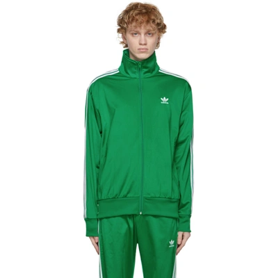 Adidas Originals Primeblue Firebird Zipped Track Jacket In Green
