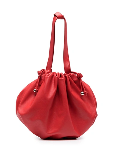 Bottega Veneta Gathered-detail Tote Bag In Red