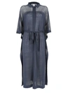 AGNONA BELTED KAFTAN IN BLUE