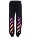 OFF-WHITE MARKER JOGGERS IN BLACK AND PINK