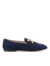 TOD'S TOD'S SUEDE SLIPPERS IN BLUE