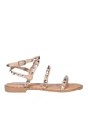STEVE MADDEN STUDDED FAUX LEATHER SANDALS IN PINK