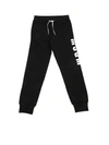 Msgm Teen Slogan-print Track Pants In Black