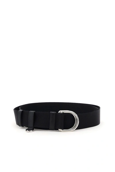 Prada Fabric Belt With Pocket In Nero