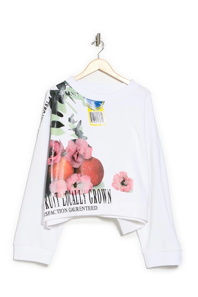 Maison Margiela White Crewneck Sweatshirt In 100 Multicolored