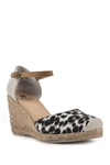 White Mountain Footwear Mamba Braided Espadrille Wedge In Off White/leaopard/c