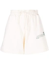Msgm Organic Cotton Sweat Shorts In White