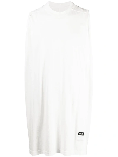 Rick Owens Drkshdw Logo-patch Cotton Tank Top In White